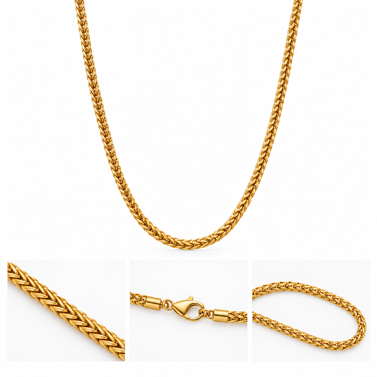 2mm Foxtail Gold Bracelet-Uniquest